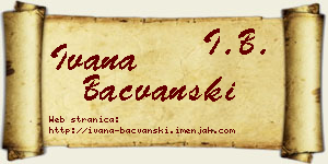 Ivana Bačvanski vizit kartica